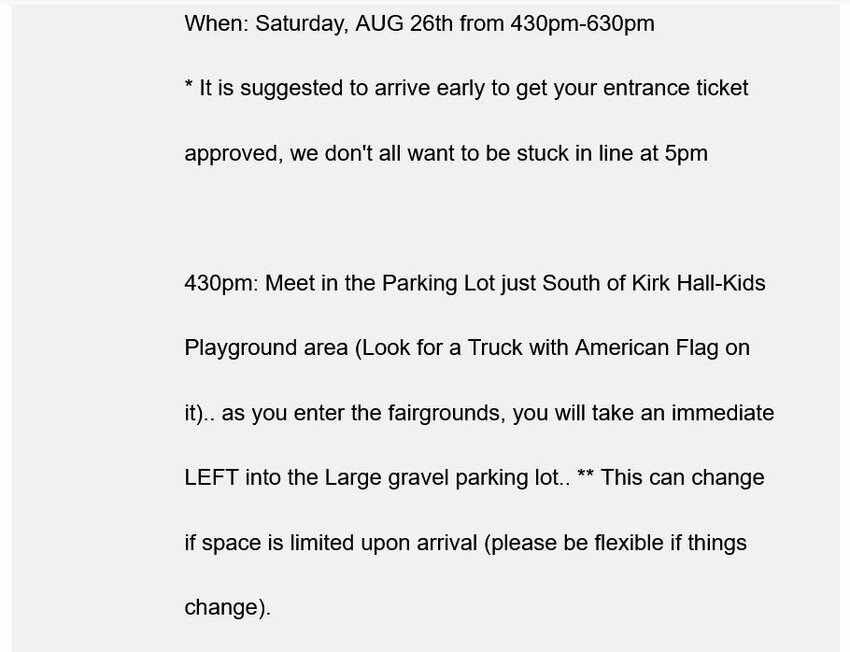 The seventh of 10 screenshots in order showing an organizing email sent by Able Shepherd Operations Manager Melissa Papulias on Aug. 25, the day before protesters disrupted Douglas County PrideFest.